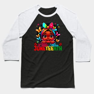 Kids Little Miss Juneteenth Girl Toddler Black History Month Baseball T-Shirt